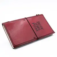 Ancient Wisdom Handgemaakt leren dagboek - Notitieboek - Little Book of Big Plans - Rood (80 pagina's) - 22x12x1.5cm