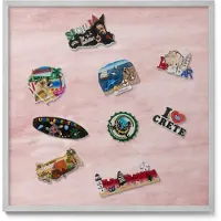 Tulup Magneetbord met Zilveren Frame - Roze Magneetbord met Patronen - 50 cm x 50 cm - Pastelkleurige rotstextuur - Magnetisch Bord Kindvriendelijk - Memobord Magnetisch - Magnetisch Bord Rechthoekig