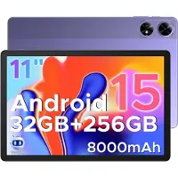 Doogee Tab G6+-Tablet-Android 15-11 inth FHD+ 90Hz- 4G LTE-32GB ROM+256GB ROM（2TB TF）-Unisoc T7280-8000mAh/18W-Dubbele luidsprekers-Widevine L1-Face ID-Paars