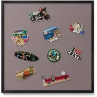 Tulup Magneetbord met Zwarte Frame - Bruin Magneetbord in Stijlvolle Kleuren - 50 cm x 50 cm - Lichtbruine kleur - Magnetisch Wandbord - Magnetisch Bord Kindvriendelijk - Memobord Magnetisch