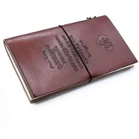 Ancient Wisdom Handgemaakt leren dagboek - Notitieboek - True Friends - Bruin (80 pagina's) - 22x12x1.5cm