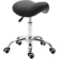 HOMCOM -Arbeitshock-PU, Nylon, Eisen, Schaumstoff-52L x 53B x 49-61H cm-Schwarz