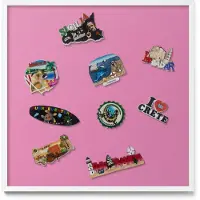 Tulup Magneetbord met Witte Frame - Roze Magneetbord in Stijlvolle Kleuren - 50 cm x 50 cm - Roze kleur - Magnetisch Bord Decoratief - Magneetbord Multifunctioneel - Magneetbord Voor Thuiskantoor