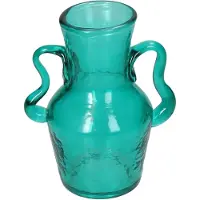 HD Collection Vaas Glas Turkoois 11x11x13.5cm