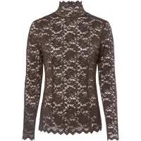 Neo Noir Dames Tops & T-shirts Liza Laceflower Blouse - Bruin - Maat 38