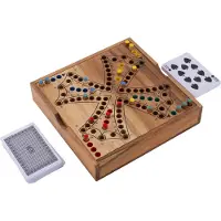 Longfield Toc Spel 4 Spelers – Houten Bordspel – Klassiek Strategiespel – Gezelschapsspel voor 2 tot 4 Spelers – Reisvriendelijk Bordspel – Engelhart