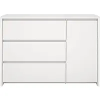 Ebuy24 Next kommode 1 deur 3 lades wit.