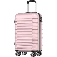 TRVLMORE Koffer - Handbagage - Cijferslot - 54x36x20cm - 38L - Roségoud