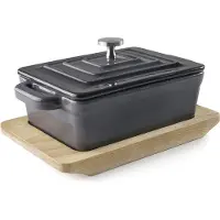 Lacor , rechthoekige kookpan met deksel. Kleur: Magma Grey. Afmetingen: 13 x 9 cm. Materiaal: metaal, grijs