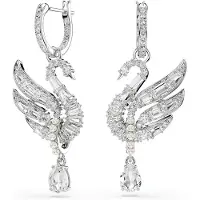 Swarovski Oorbellen 'Swan' zilver