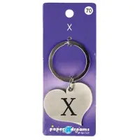Paper Dreams Hart Sleutelhanger - X Zilver zilver Metaal Sleutelhanger