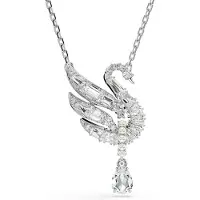 Swarovski Ketting 'Swan' zilver / transparant
