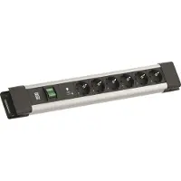 Bachmann CONNECTUS 6xCEE7/3, 1xSPD-Plus 1xschakelaar 2,0 m CEE7/7 grijs