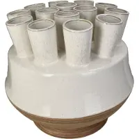 HD Collection Vaas Stoneware Wit 36.5x36.5x33cm