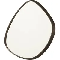 J-Line Hanging mirror abstract mirror/mdf dark brown small