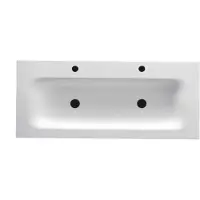 Boss & Wessing Wastafel BWS Wanda Met Overloop 2 Kraangaten 120x1,6x52,5 cm Mat Wit