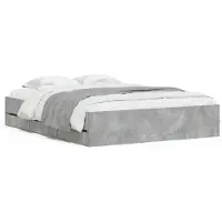 vidaXL Bedframe met lades bewerkt hout betongrijs 150x200 cm