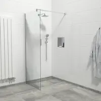 Van Marcke Inloopdouche - 80x200cm - veiligheidsglas - band mat glas - anti kalk - chroom 20005669