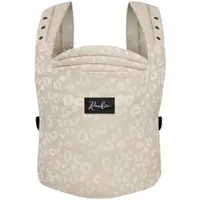 Rookie Baby Premium Elite draagzak - Design buikdrager en rugdrager - Comfortabel en ergonomisch baby spullen - Babydrager vanaf Geboorte - Ook voor Peuter - Biologisch katoen (Beige léopard)