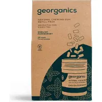 Georganics Chewing Gum English Peppermint Refill - Natuurlijke Kauwgom - Navulverpakking - Plasticvrij - 120 Stuks