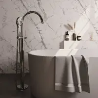 Brauer Stripe vrijstaande badmengkraan SET 02 met 3-standen handdouche en doucheslang chroom