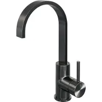 Brauer Stripe hoge opbouw wastafelmengkraan met draaibare platte uitloop model A gunmetal geborsteld PVD