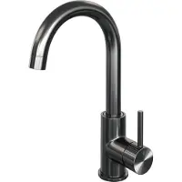 Brauer Stripe hoge opbouw wastafelmengkraan met draaibare ronde uitloop model A gunmetal geborsteld PVD