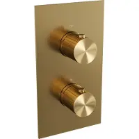 Brauer Stripe 3-weg inbouwthermostaat rechthoekig met in- en afbouwdelen goud geborsteld PVD