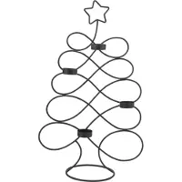 Home Styling Collection Kerstboom Theelichthouder 48cm Zwart zwart Metaal