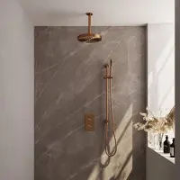 Brauer stripe thermostatische inbouw regendouche 3-weg rechthoekig set 21 met 25 cm douchekop en plafondarm en staaf handdouche en doucheslang en