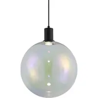 QAZQA Design hanglamp zwart met regenboog glas 35cm - Mallon