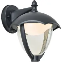 QAZQA Smart buiten wandlamp zwart met helder glas incl. LED IP54 - Classica