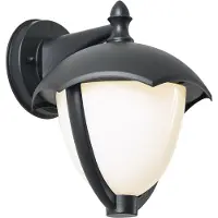 QAZQA Smart buiten wandlamp zwart met opaal glas incl. LED IP54 - Classica