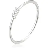 Elenza AMS Elenza Thin .925 Zilveren Ring met Drie Zirconia's – 1mm-16mm
