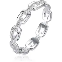 Elenza AMS Elenza Sterling .925 Zilveren Schakelring met Zirkonia-17mm