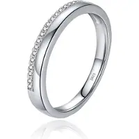 Elenza AMS Elenza Sterling .925 Zilveren Klassieke Band met Zirkonia-16mm