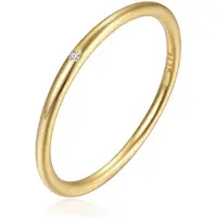 Elenza AMS Elenza Thin .925 Zilveren Ring met Gouden Plating en Zirconia – 1mm-18mm