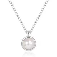 Elenza AMS Elenza Zilveren Ketting met Parel in 925 Sterling Zilver