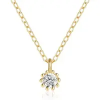 Elenza AMS Elenza Goudkleurige Ketting met Heldere Zirkonia in 925 Sterling Zilver