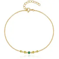 Elenza AMS Elenza Goudenkleurige Armband met Groene en Gele Zirkonia – Elegantie voor Dames
