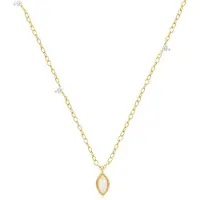 Elenza AMS Zilveren Ketting met Gouden Plating en Opaal Hanger – Delicate Schoonheid van Elenza