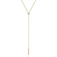 Elenza AMS Elenza Goudkleurige 925 Sterling Zilveren Ketting met Zirkonia Hangertje