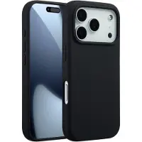 Accezz Liquid Silicone Backcover met MagSafe voor de Apple iPhone 17 Pro - Zwart