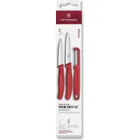 Victorinox SwissClassic groentemesjes en dunschiller Chili Red, set van 3, 6.7111.33C1