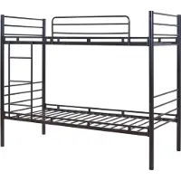 En.casa Stapelbed Bevapis 200x90 cm met ladder en uitvalbeveiliging zwart []
