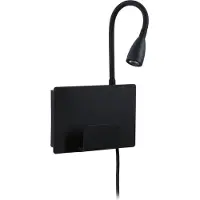 Paulmann LED-wandlamp Halina USB, zwart, Slaapkamer, Kunststof, Modern, LED wandlamp
