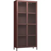 En.casa Vitrinekast Säkylä 180x80x35 cm bordeaux rood []