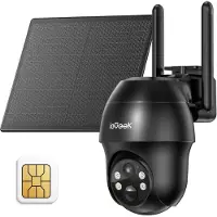 IeGeek 3G/4G LTE mobiele zonne-beveiligingscamera - draadloos met simkaart - 360° PTZ - 2K buiten CCTV-camerasystemen - nachtzicht in kleur - bewegingsdetectie
