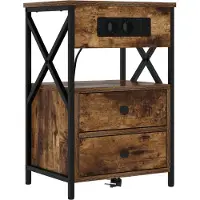 vidaXL Nachtkastje Rook Eiken 40 x 31 x 60 cm Bewerkt hout