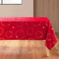 Promo Linge Tafelkleed – Vlekbestendig / Kreukvrij – Ideaal voor eindejaarsfeesten, Kerstmis, Verjaardagen – Metallic Ster
